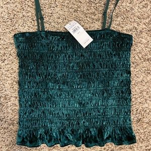 American Eagle Velvet Smocked Cami. Size S.